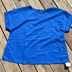 PLUS SIZE NWT Emery Rose Royal Blue Blouse 3x